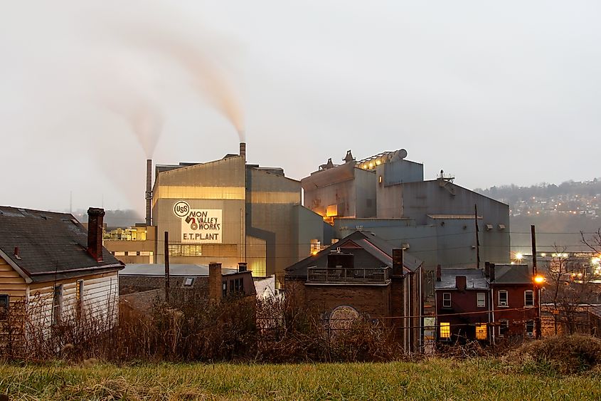 United States Steel (US Steel) Mon Valley Works - Edgar Thompson Steel Works plant in Pittsburgh, Pennsylvania 