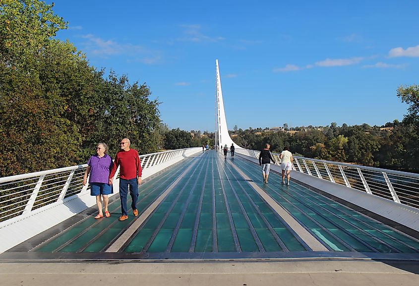 Sundial Bridge at Turtle Bay in Redding, California. 