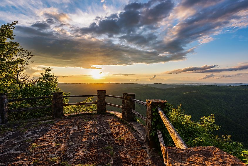 Sunset in Kingdom Come State Park, Kentucky