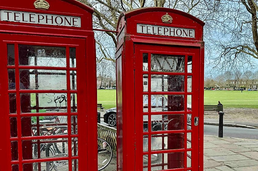 Those famous phone boxes next to Richmond Green photo by Bryan Dearsley