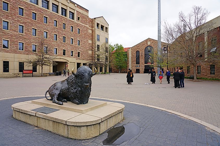 Inside the University of Colorado campus in Boulder.