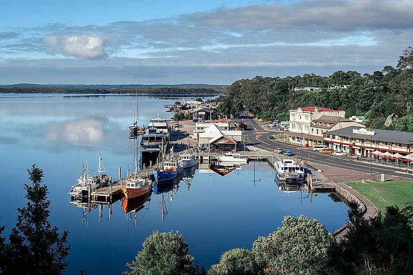Overlooking Strahan, Tasmania, Australia.