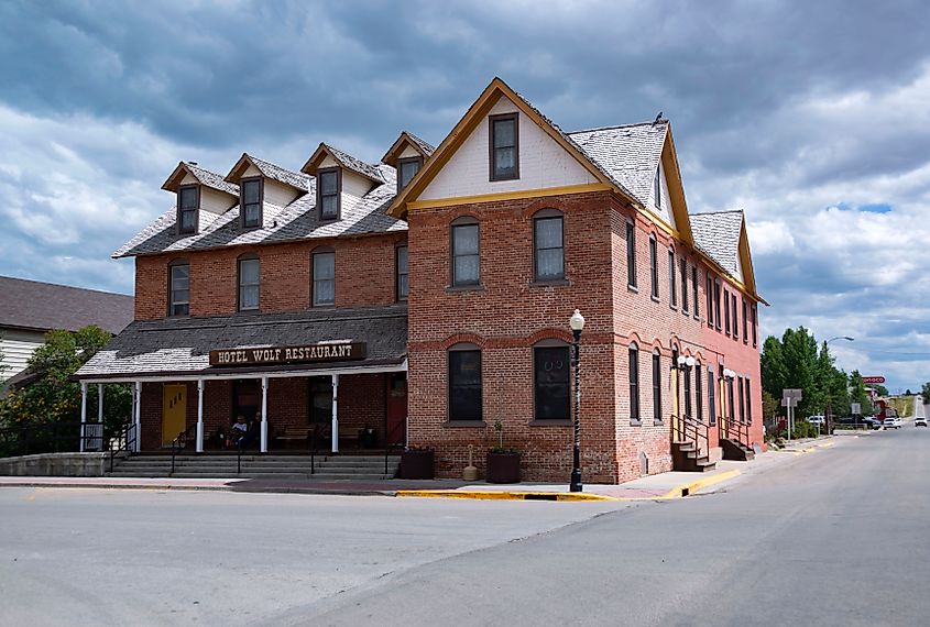 The Victorian Wolf Hotel in Saratoga, Wyoming. 