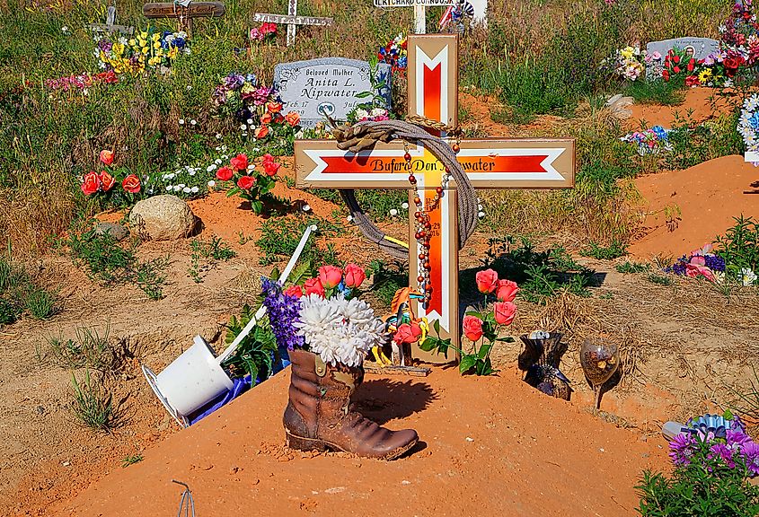 The Sacajawea Cemetary in Fort Washakie, Wyoming.