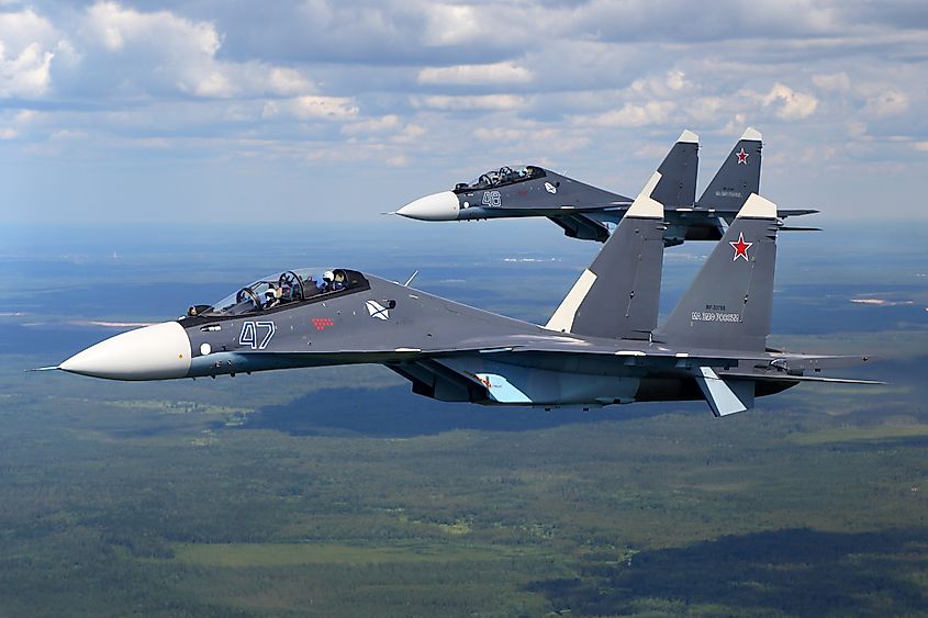 Sukhoi Su-30SM jet fighter of Russian Navy. Credit Shutterstock: Fasttailwind.