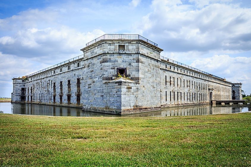 Delaware Fort in Delware state with water surrounded.