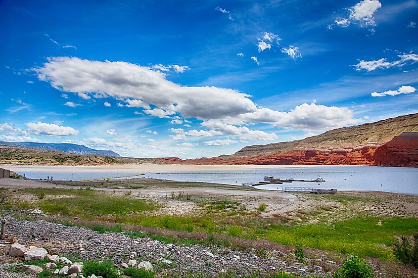 Bighorn Lake, a reservoir in the Bighorn Canyon in Northern Wyoming.