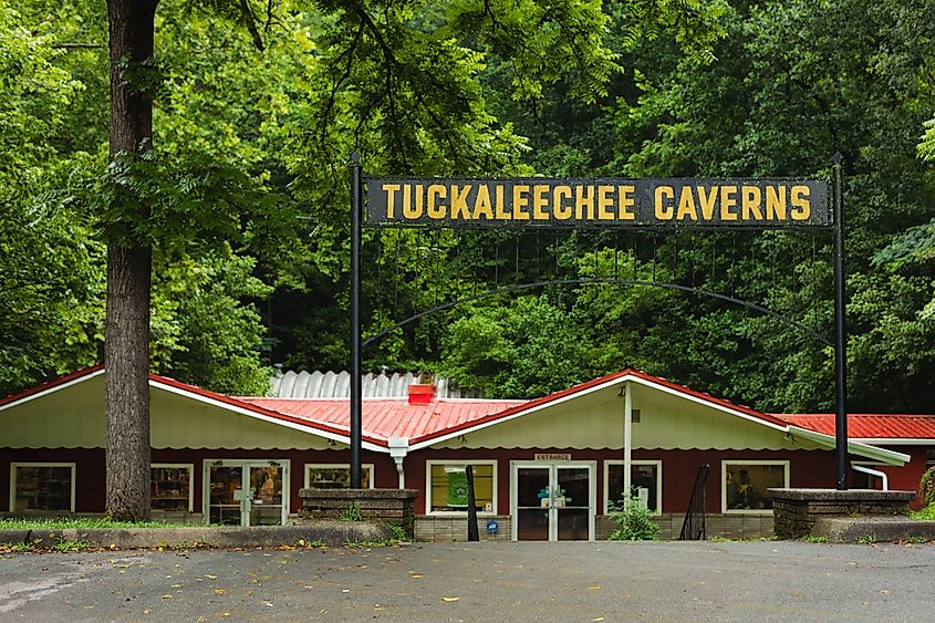 The entrance to the Tuckaleechee Caverns in Townsend, Tennessee