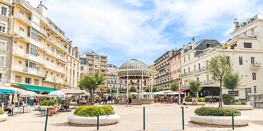 Place Sainte Eugenie square in the city center of Biarritz in France. Editorial credit: JeanLucIchard / Shutterstock.com