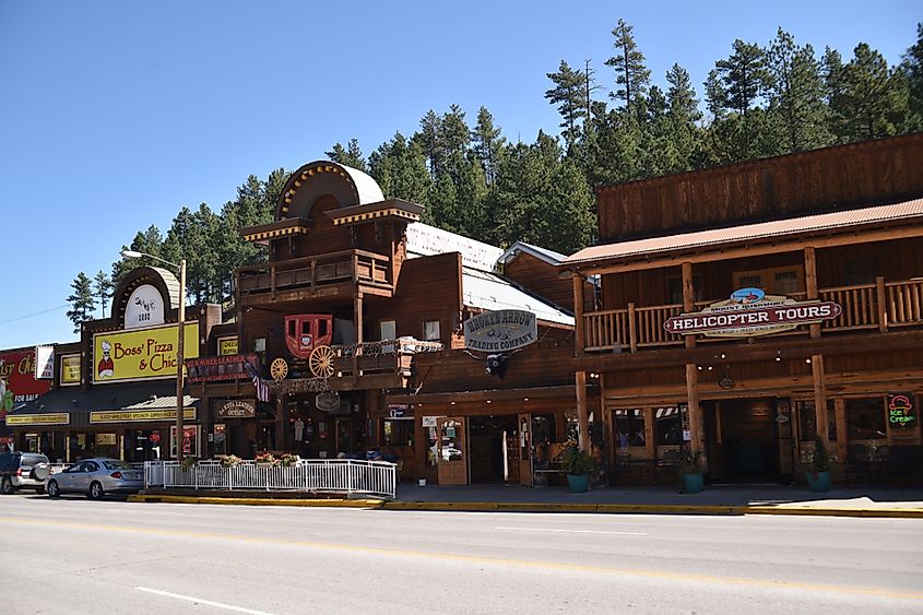 Main street Keystone, S.D. filled with boutiques, gift shops, fine dining, and lodging