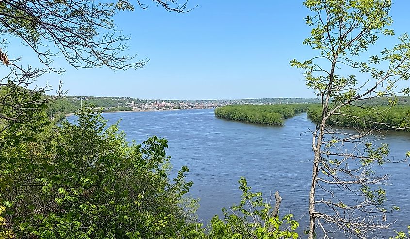 Dubuque, Iowa on the Mississippi River.