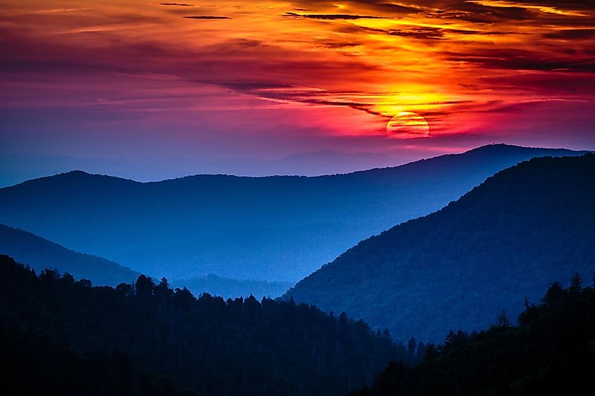 Misty ridges of the Great Smoky Mountains National Park.