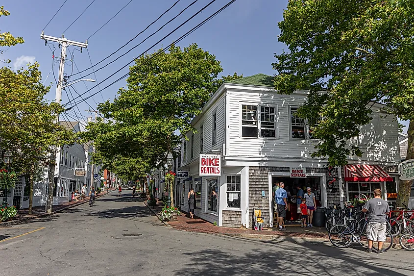 Street view in Edgartown, Massachusetts.
