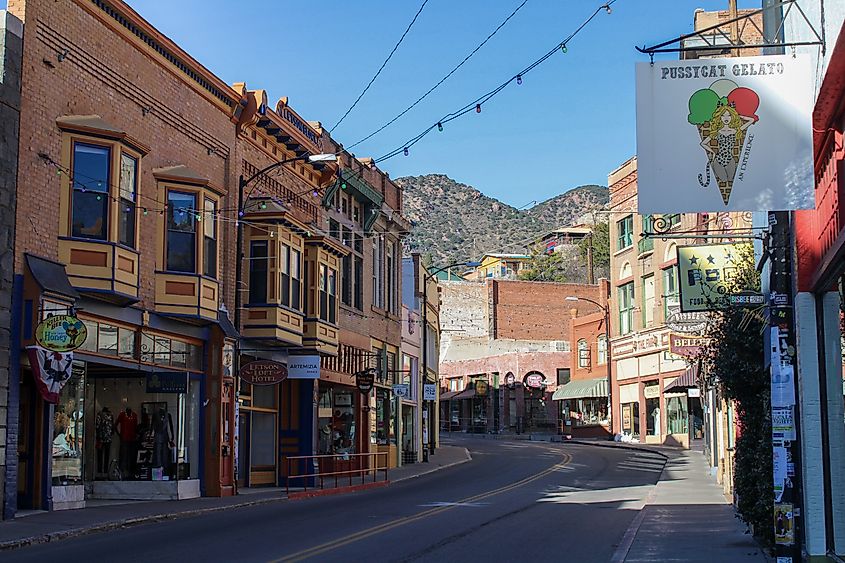 The historic downtown of Bisbee, Arizona