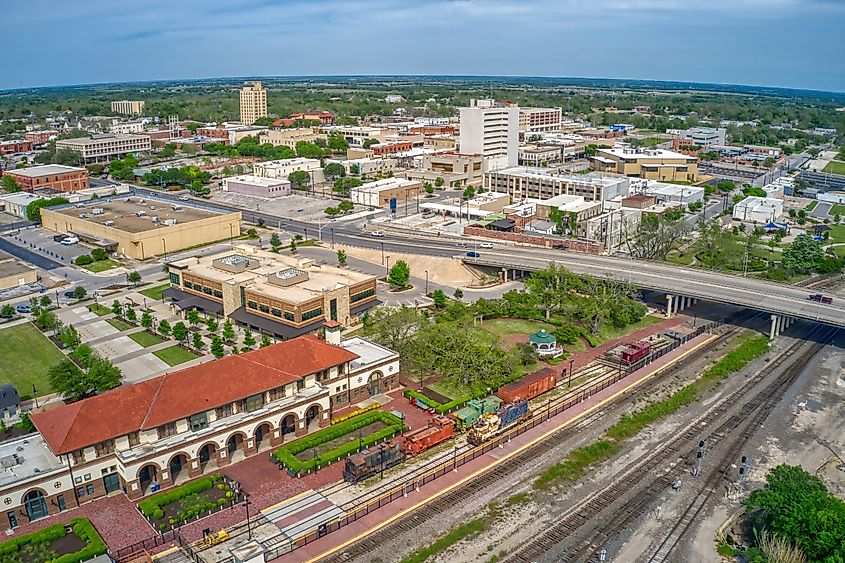 Aerial view of Temple, Texas during Spring