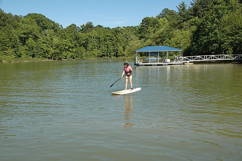 Paddleboarder on Lake Kerr