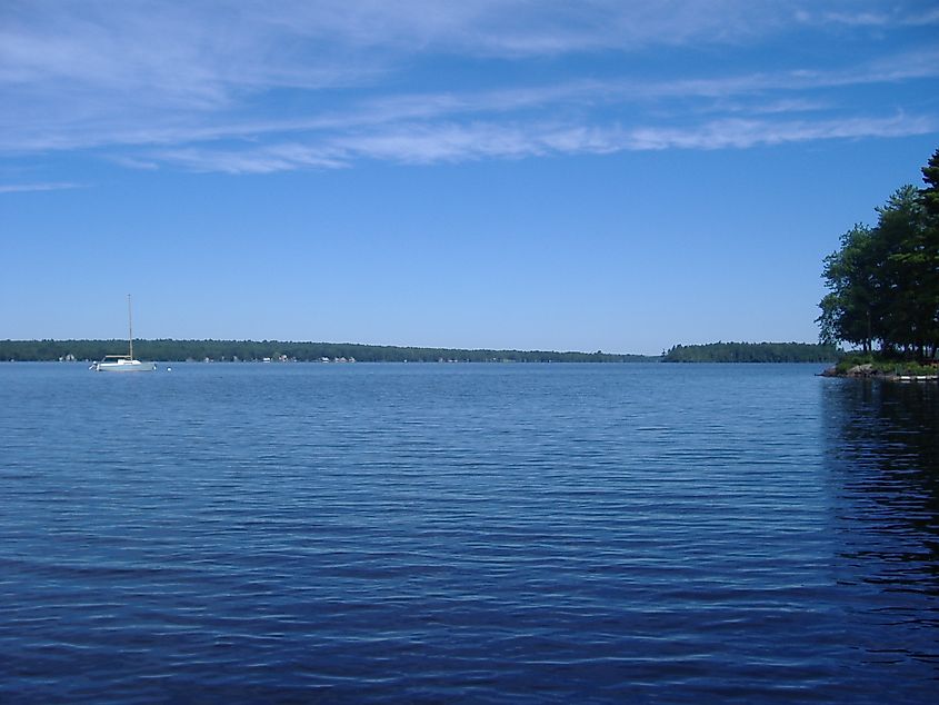 View of Pushaw Lake in Old Town, Maine.