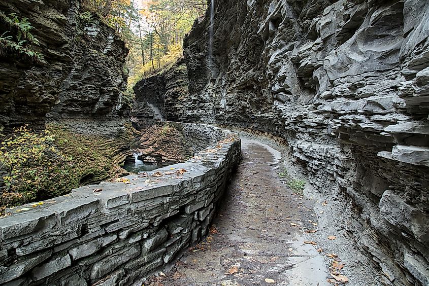 A stone trail in Watkins Glen State Park, New York.