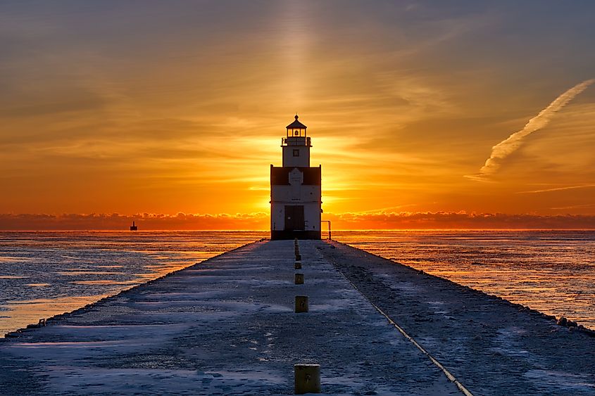 Kewaunee Lighthouse in Kewaunee, Wisconsin.