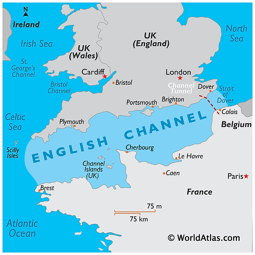 Map Of Europe English Channel World Map