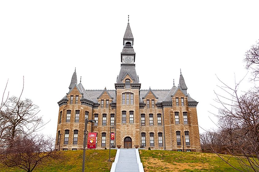 Mackay Hall at Park University campus in Parkville, Missouri