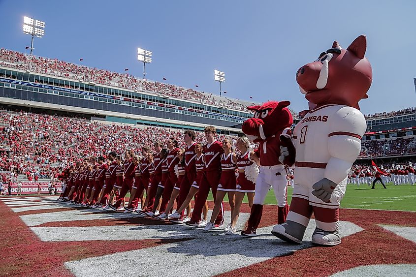 Football game in Fayetteville, Arkansas.