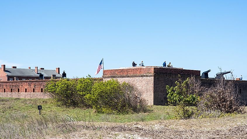 View of Fort Clinch from the beach in Fernandina Beach, Florida. Editorial credit: Red Lemon / Shutterstock.com