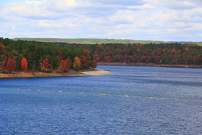 View of Greers Ferry Lake in Heber Springs, Arkansas.