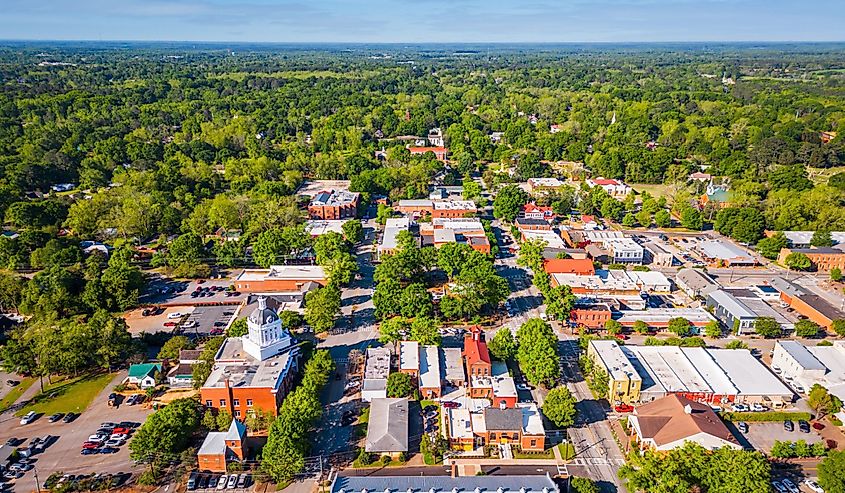 Overlooking downtown Madison, Georgia.