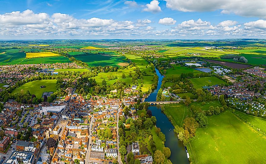 Aerial view of Wallingford, Oxfordshire