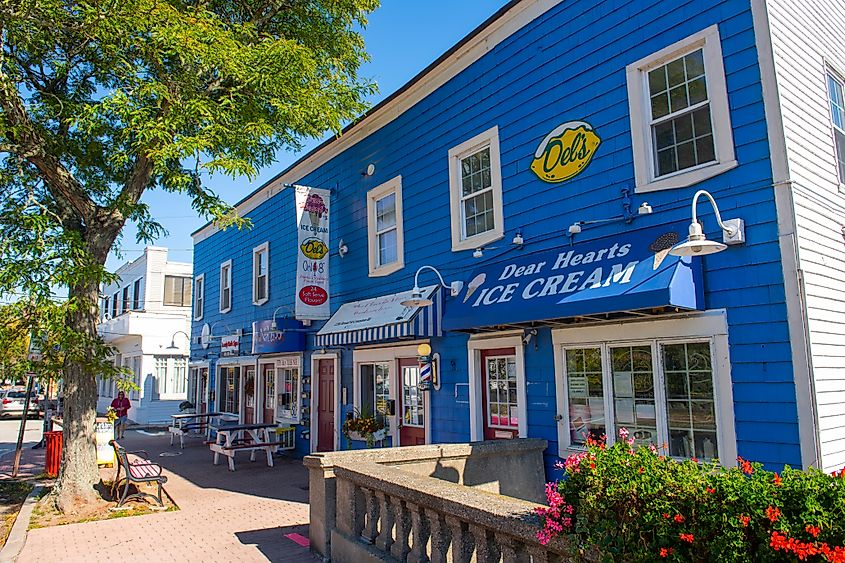 A historic commercial building in Pawtuxet Village, Rhode Island.