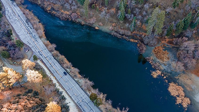 Aerial View of Jackson Lake, Angeles National Forest