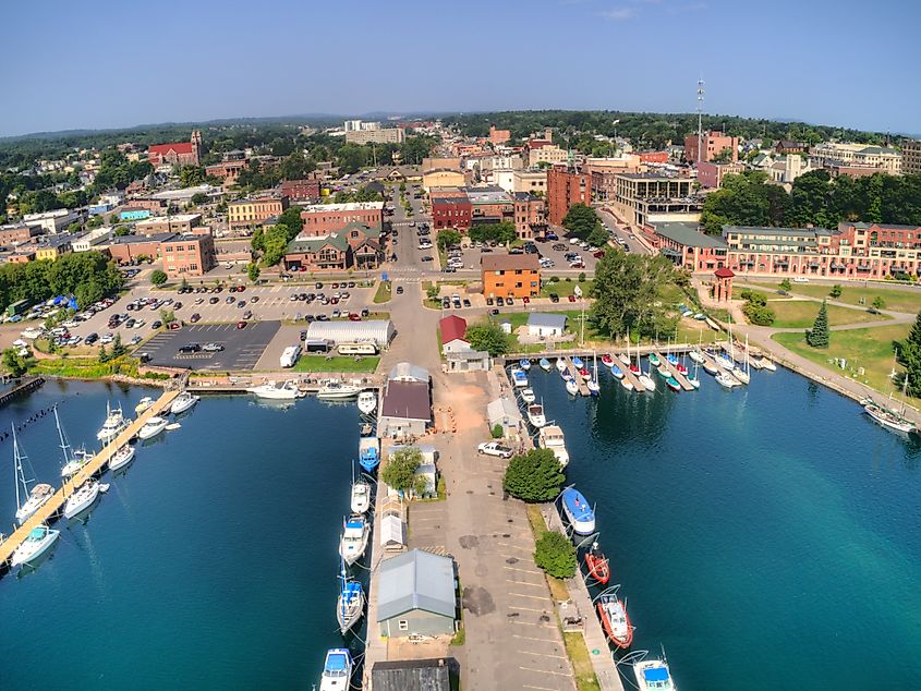 Aerial view of Marquette, Michigan