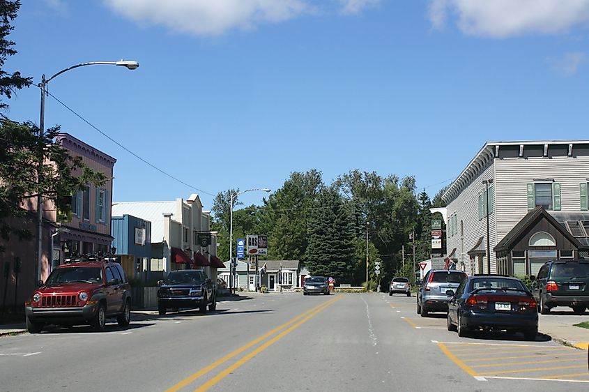 Downtown Northport, along M-201