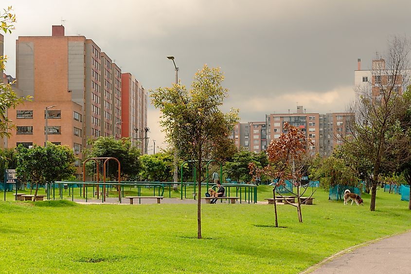 A cloudy day in the city of Bogotá, Colombia.