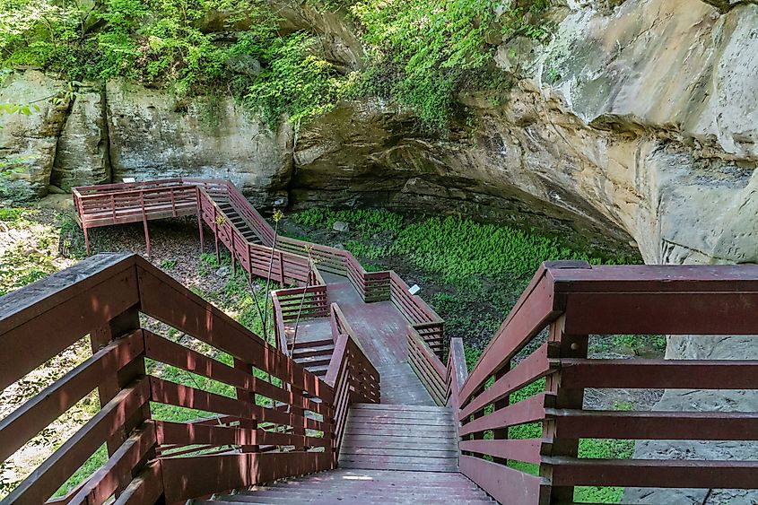 Indian Cave State Park, Nebraska, stairs built by Americorps in the 1970s.