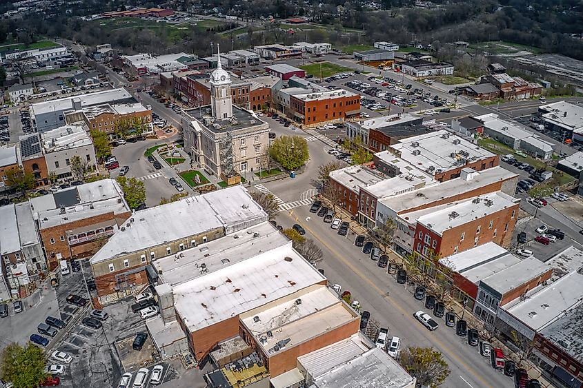 Overlooking Columbia, Tennessee, in spring.