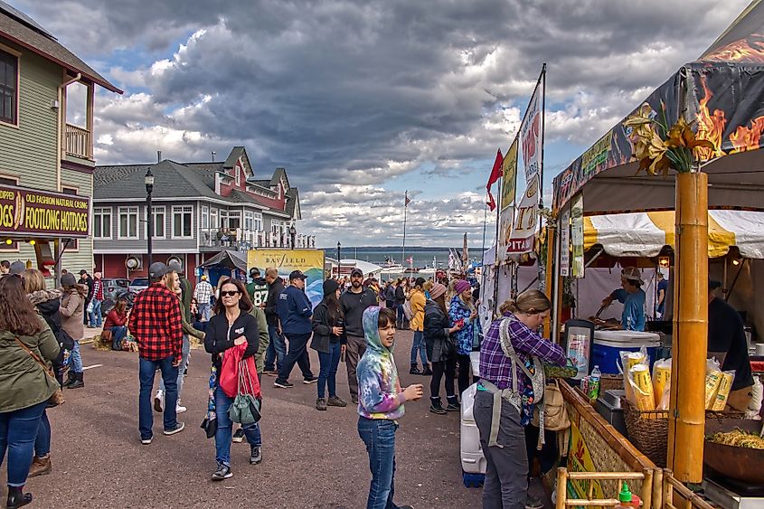 People enjoying the Annual Applefest in Bayfield, Wisconsin.