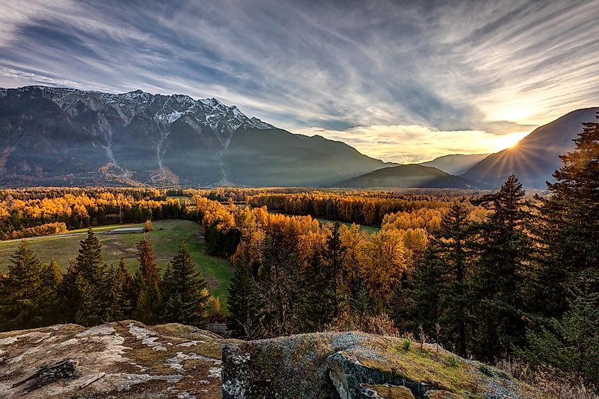 View of Mount Currie in the Pemberton Valley, BC, Canada