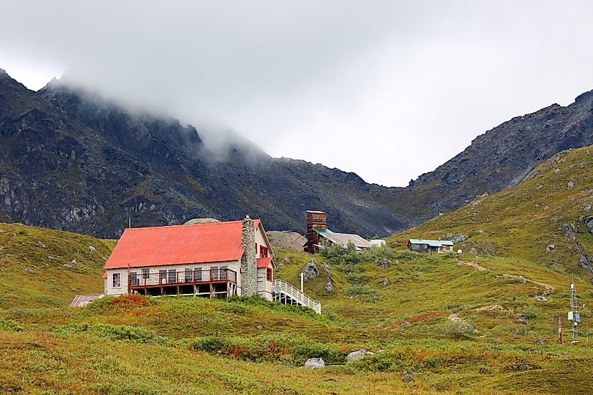 View of Independence Mine State Historical Park in Palmer, Alaska