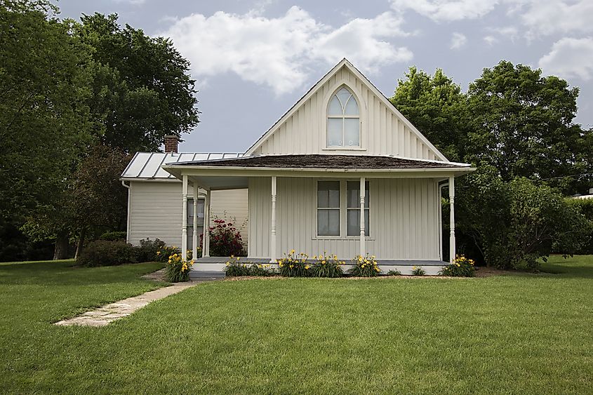 American Gothic House designed in Gothic revival style. 