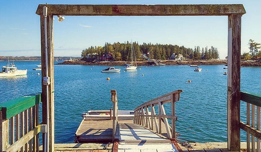 Fishing dock in Georgetown, Maine.