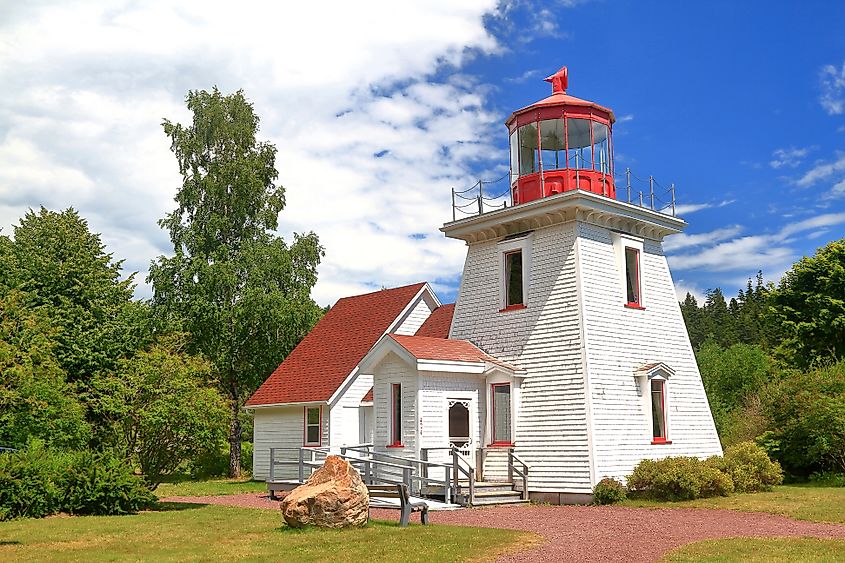 Lighthouse in St. Martins, New Brunswick.