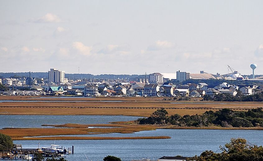 Morehead City, North Carolina, seen from Atlantic Beach.