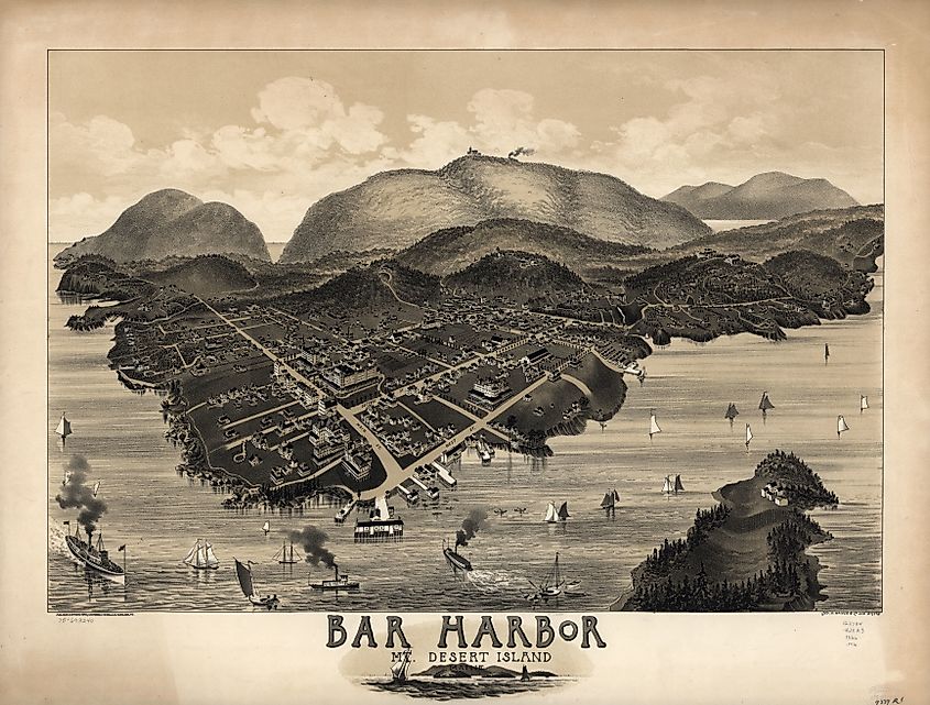 Bird's Eye View of Bar Harbor, Maine