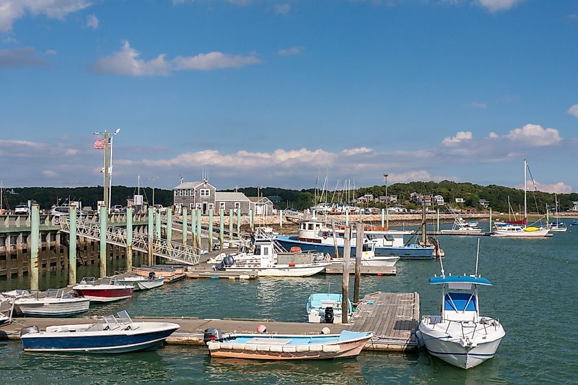 Wellfleet Harbor Marina in Massachusetts.