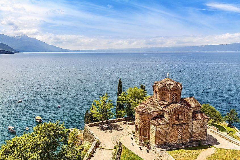 Jovan Kaneo Church overlooking Lake Ohrid, Macedonia