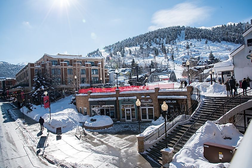 The Town Lift Plaza in Park City, Utah.