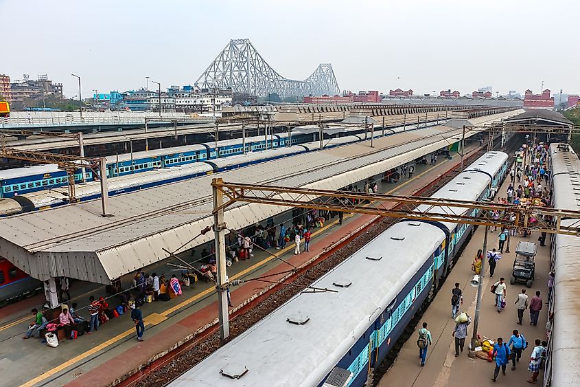 View of Howrah railway station, Calcutta, India
