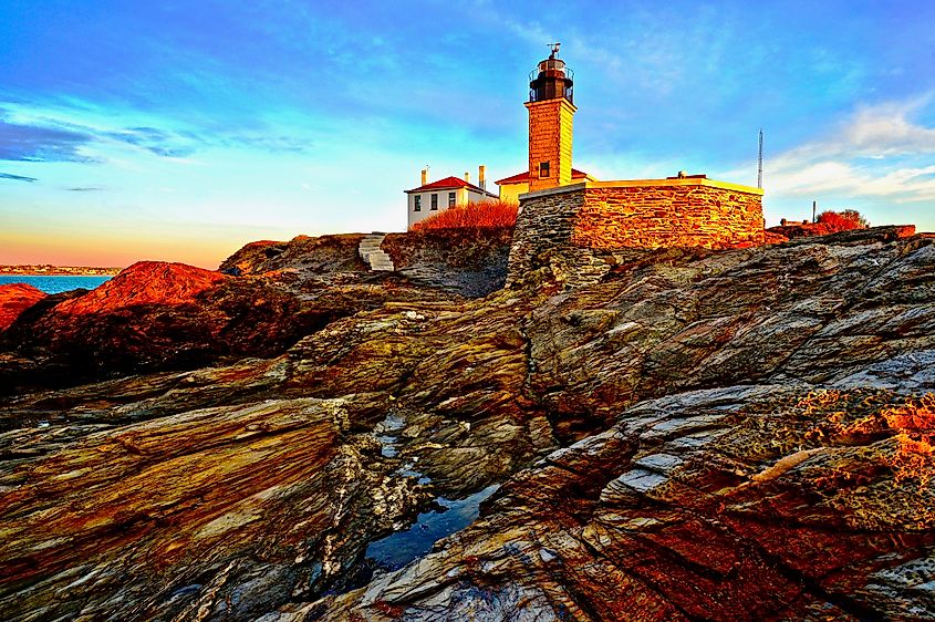 Beavertail Light House near Jamestown, Rhode Island.